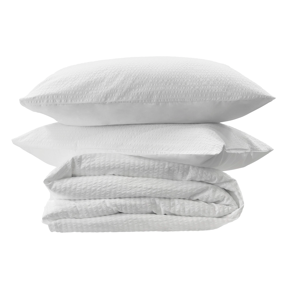Luxury Cotton Seersucker 200 Thread Count Housewife Pillowcase Pair