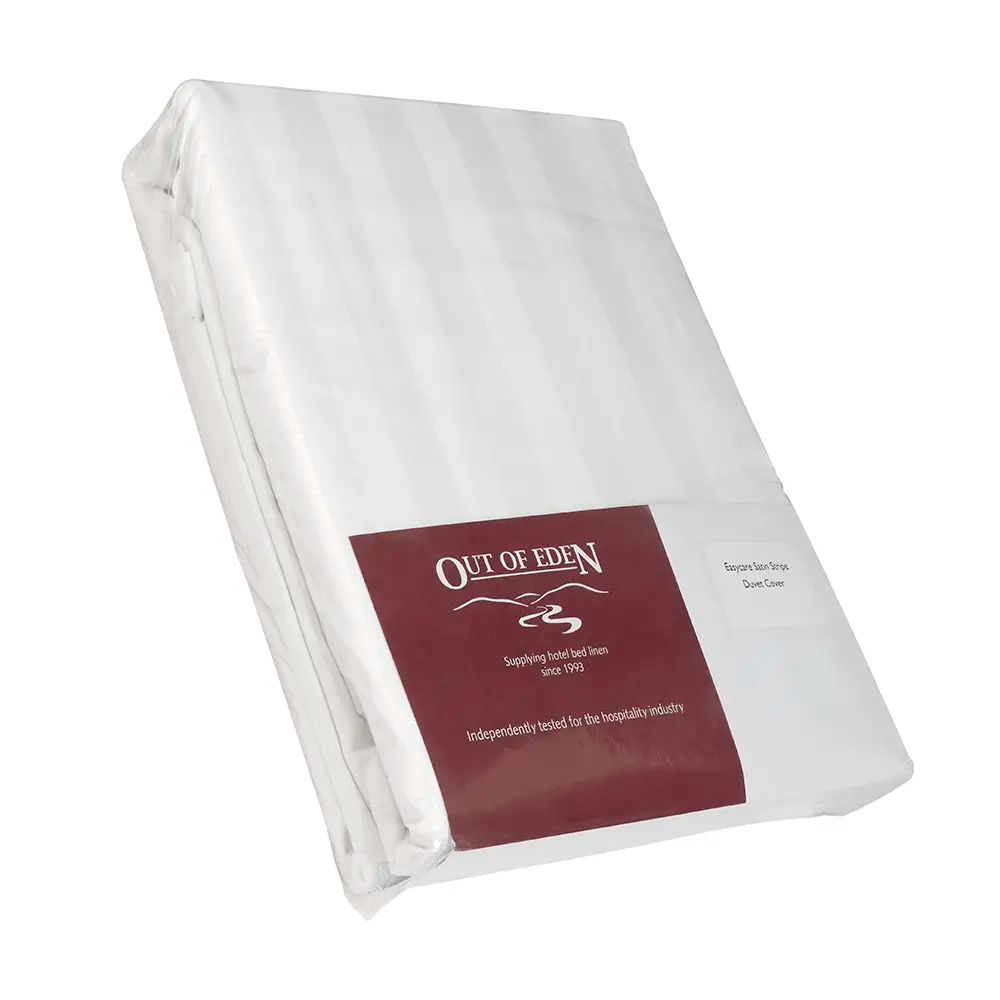 Easycare Satin Stripe Duvet Cover - White