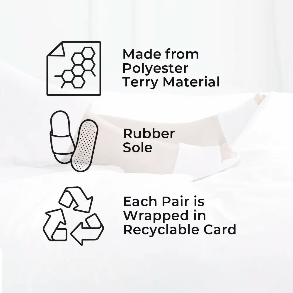 Classic Terry Polyester Slippers - Pack of 100 Pairs