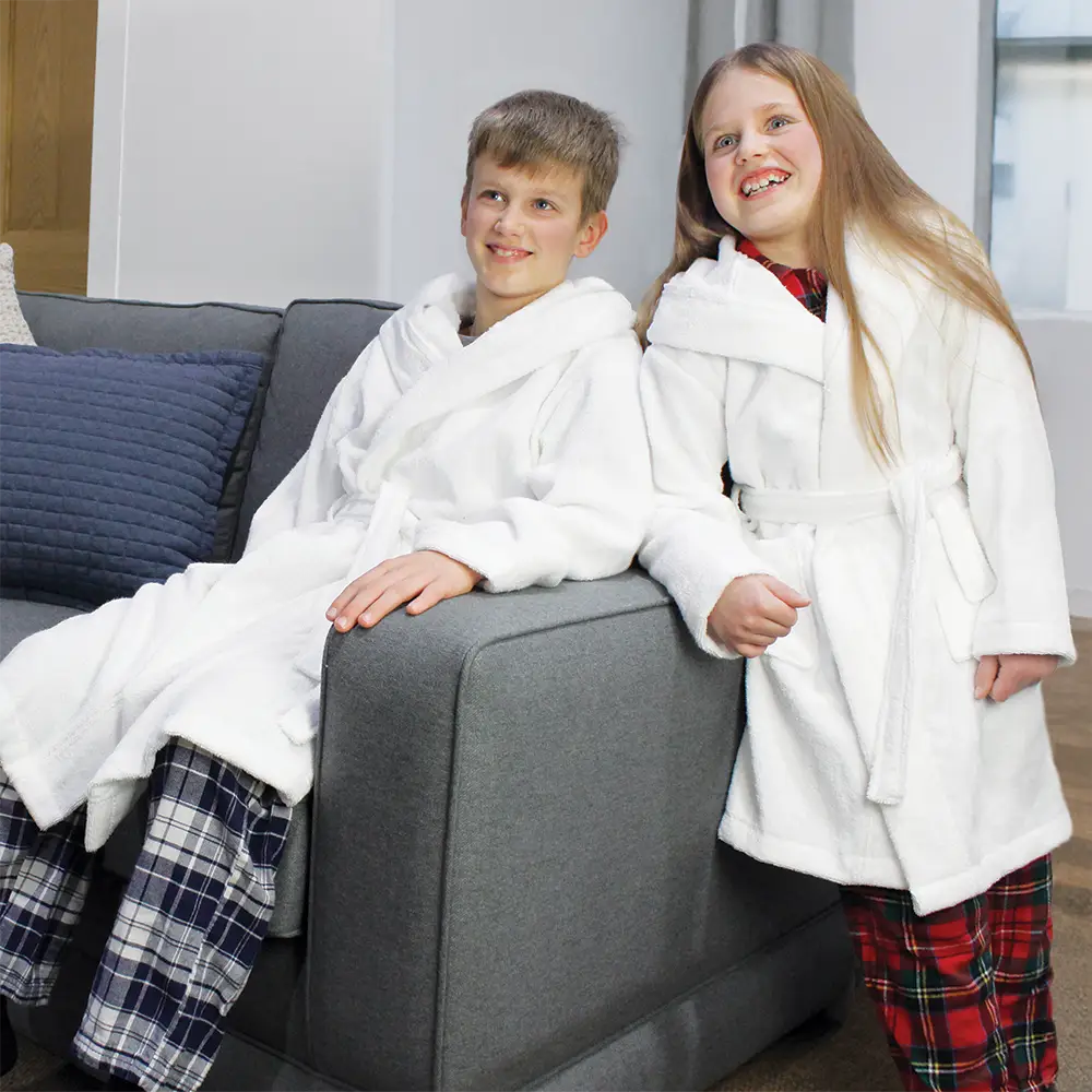 Children's Terry Cotton Bathrobe - White