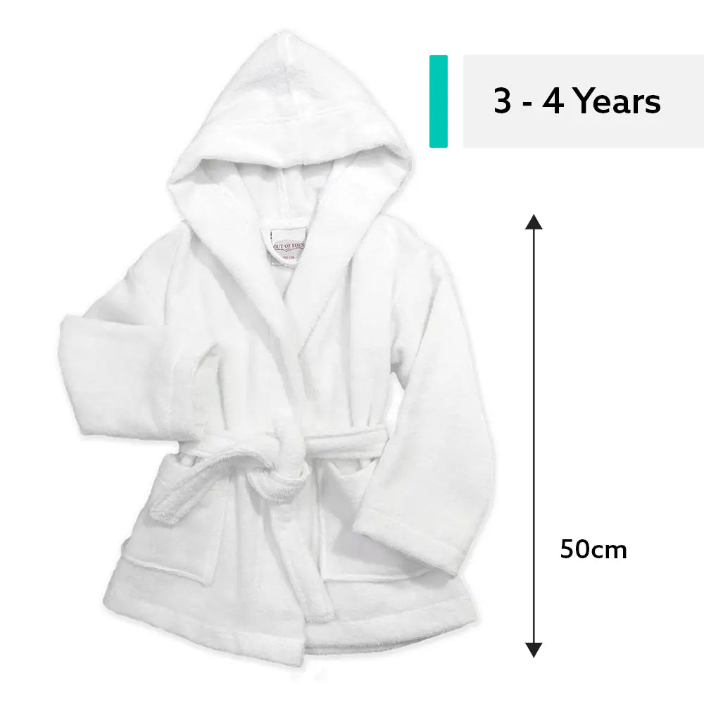 Children's Terry Cotton Bathrobe - White