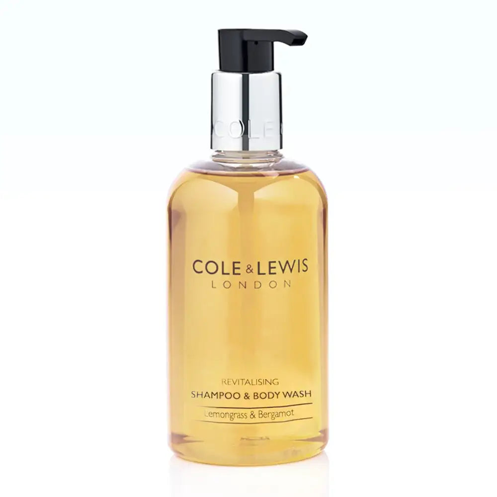 Cole & Lewis shampoo and body wash bottle on a white background