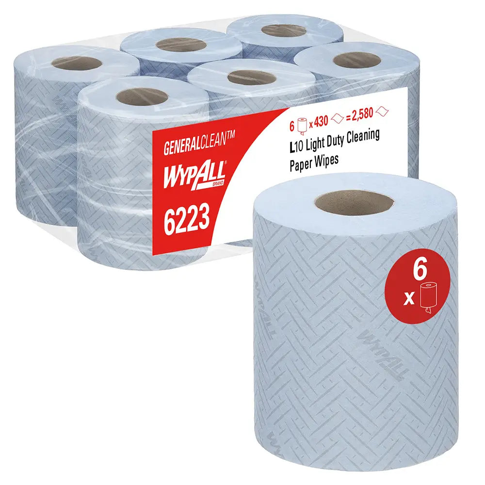 WypAll Blue Centrefeed Roll 1 Ply - Pack of 6