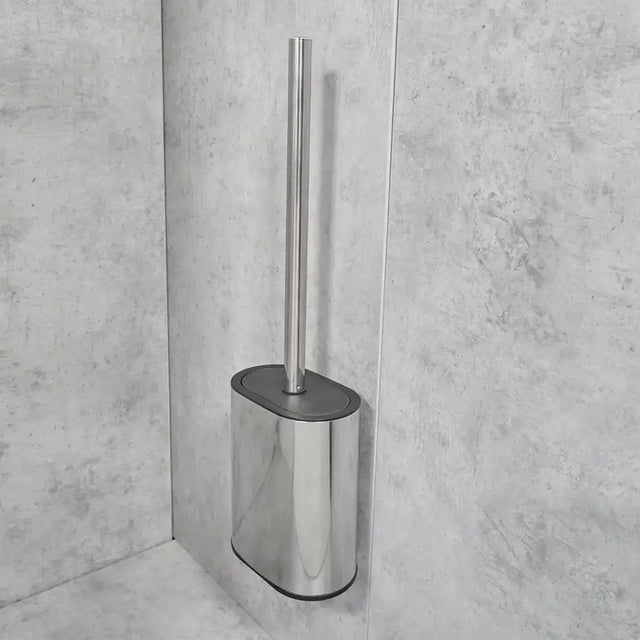 Polished steel toilet brush