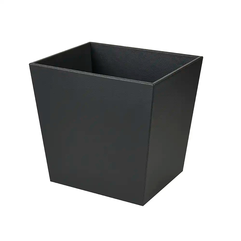 Faux Leather Waste & Recycling Twin Bin 12L - Black