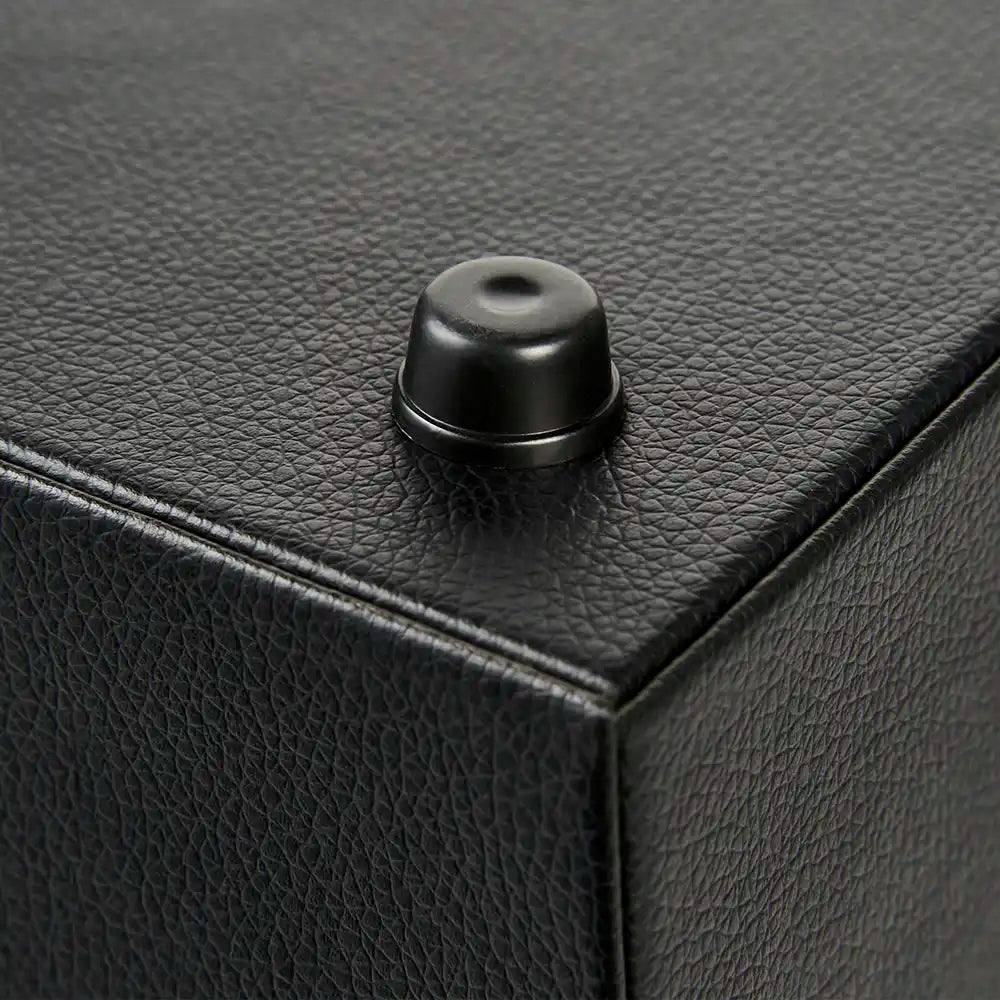 Faux Leather Waste & Recycling Twin Bin 12L - Black