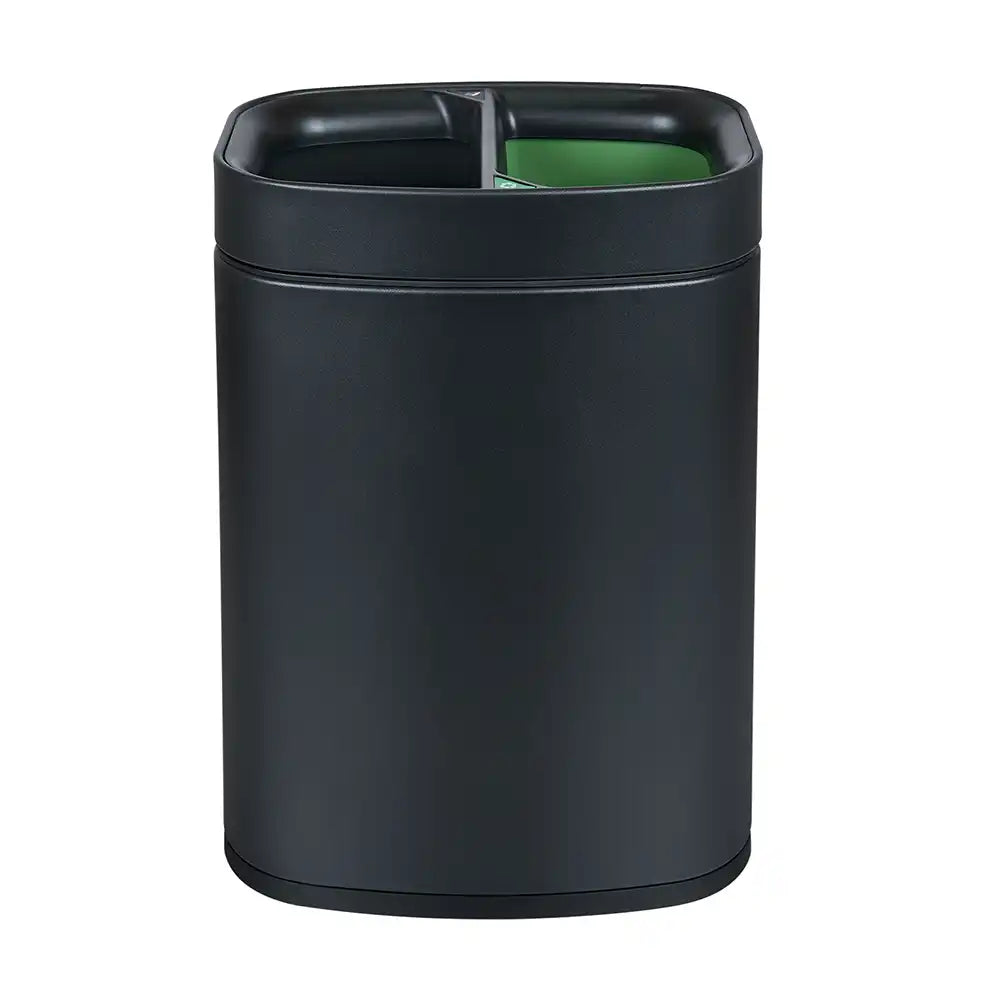Stainless Steel Waste & Recycling Twin Bin 12L - Black