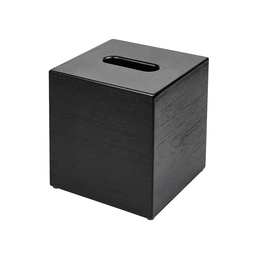 Bamboo Cube Tissue Box Cover - Black