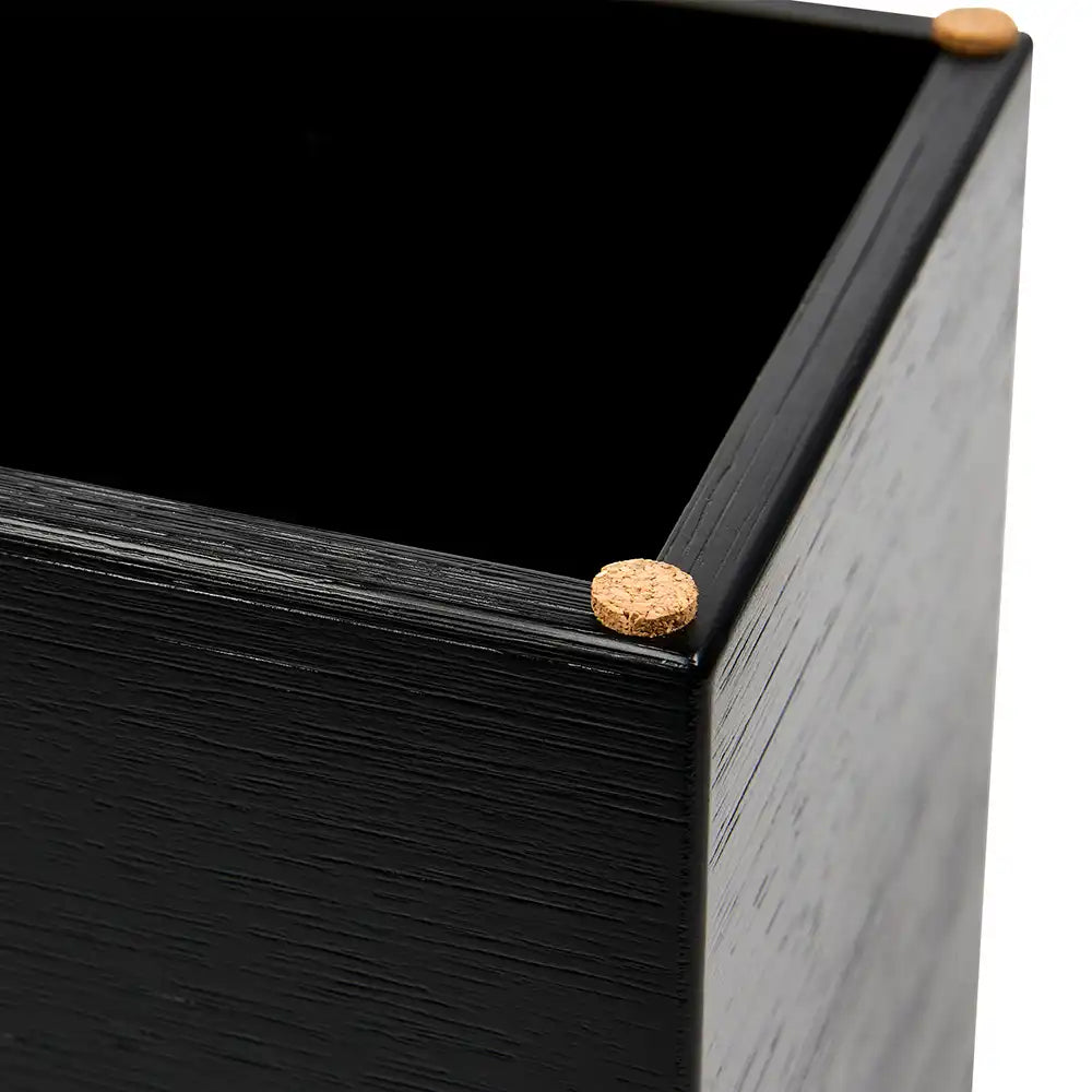 Bamboo Cube Tissue Box Cover - Black