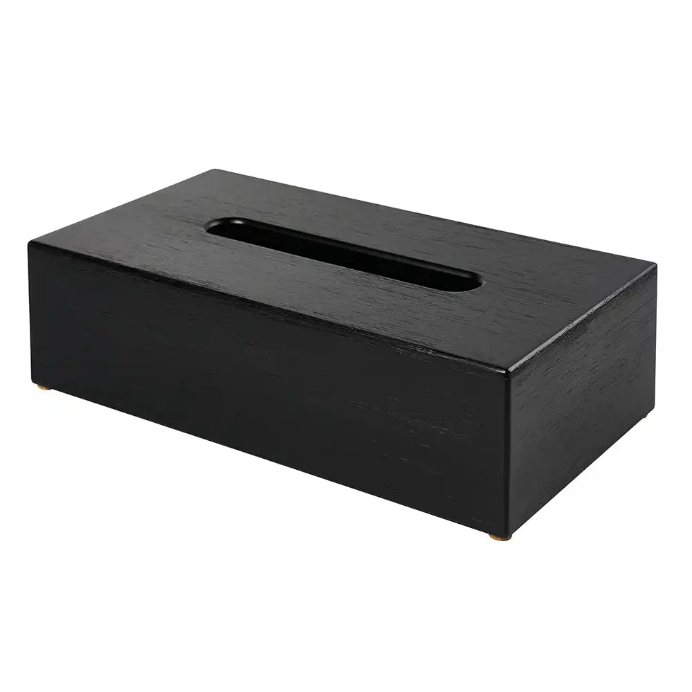Bamboo Rectangular Tissue Box Cover - Black