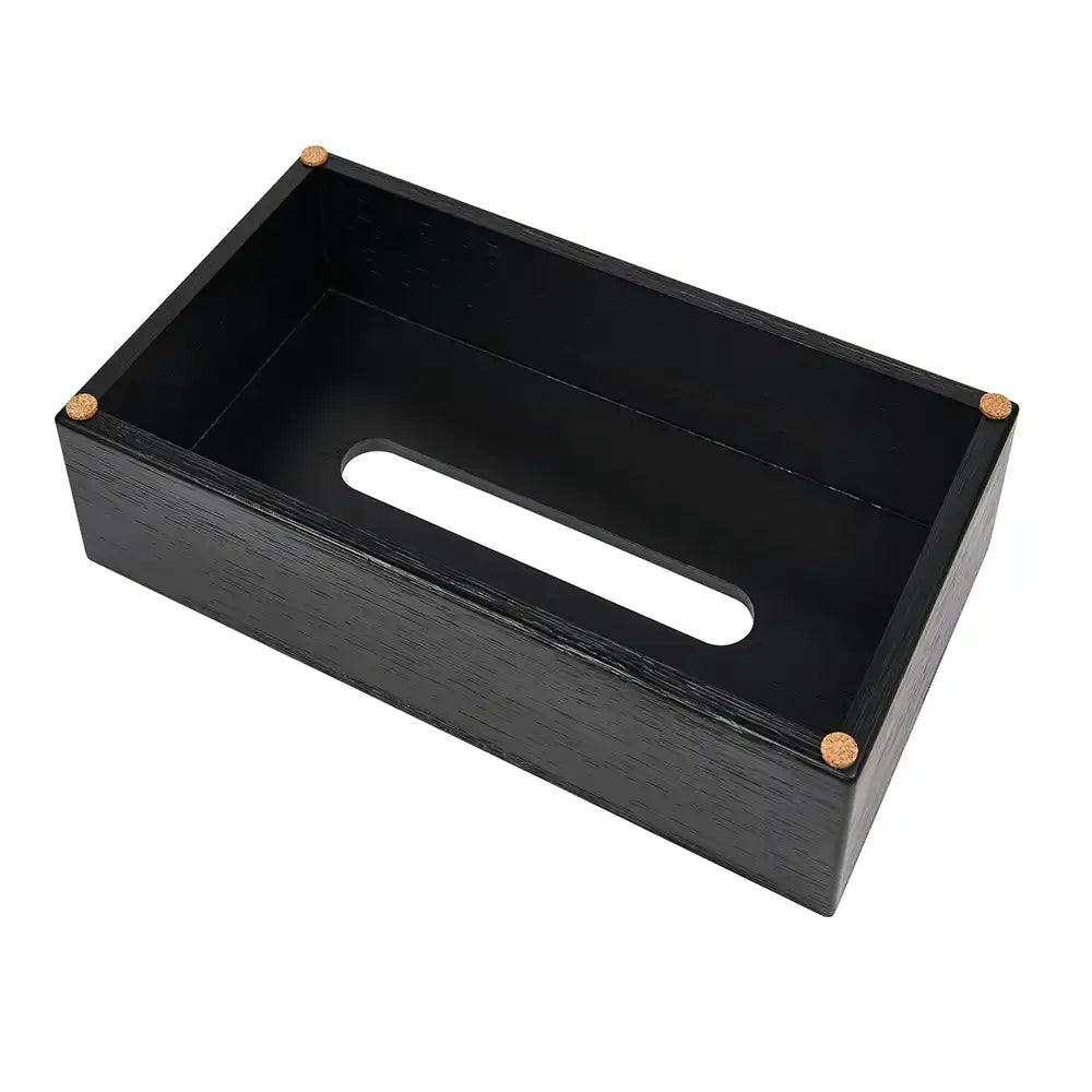 Bamboo Rectangular Tissue Box Cover - Black