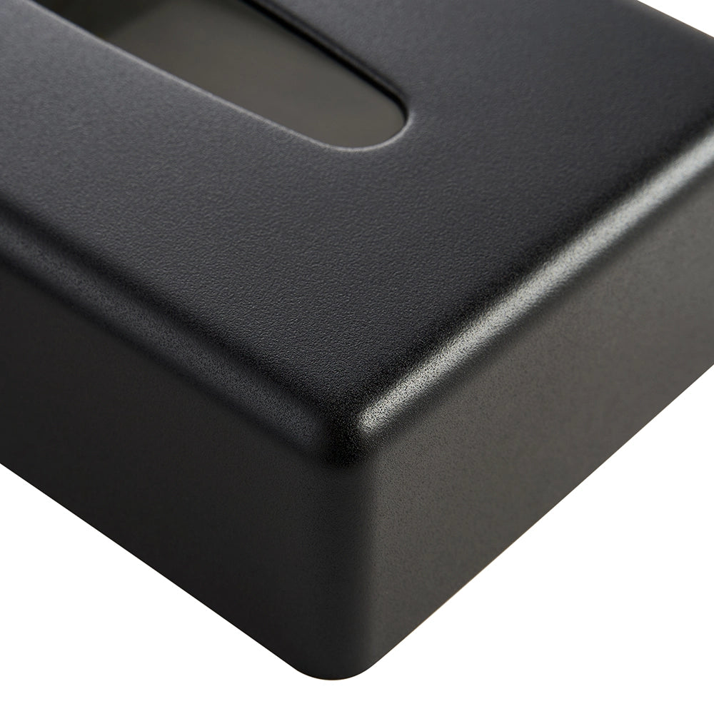 Plastic Rectangle Tissue Box Cover - Black
