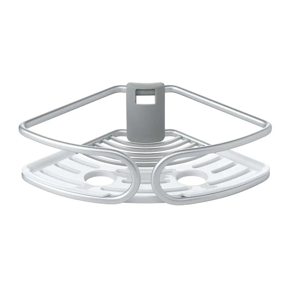 Corner shower caddy on a white background