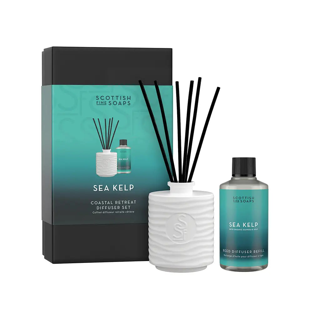 Scottish Fine Soaps Sea Kelp Ceramic Reed Diffuser Set