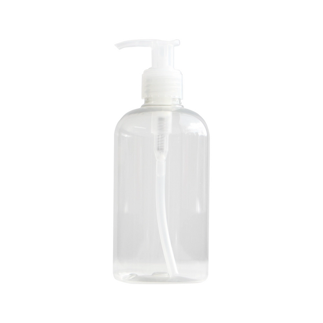 Clear empty 300ml pump bottle for toiletries
