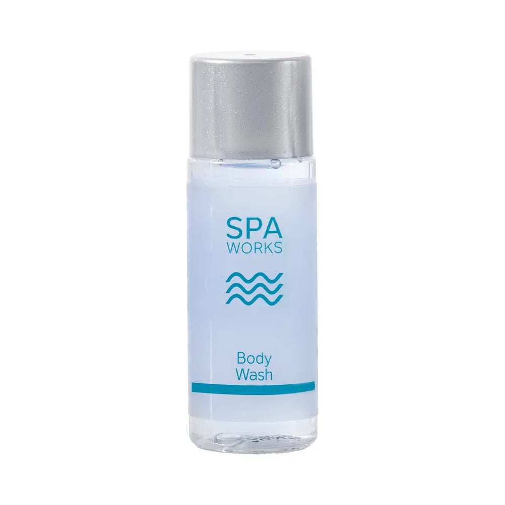 Bottle of Spa Works Body Wash on a white background