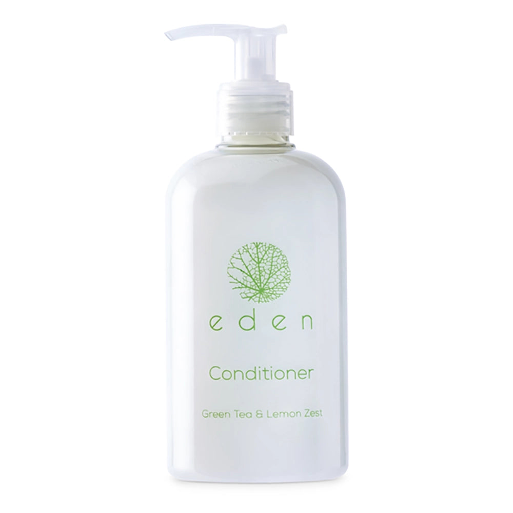 Eden conditioner bottle with green label on a white background