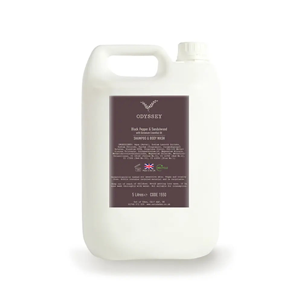 5L bottle of Odyssey shampoo