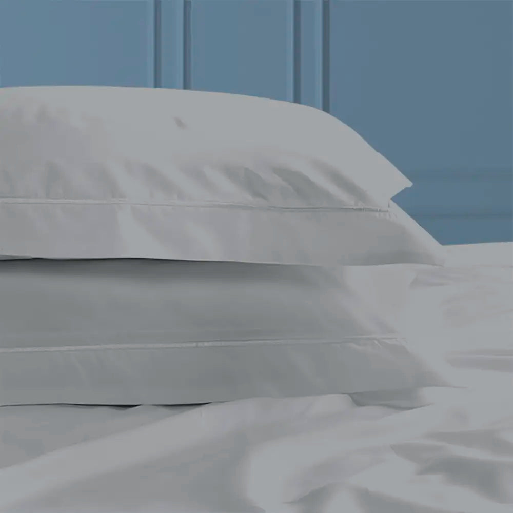 Image featuring Grey Easy-care Percale Oxford Pillowcase - Pair