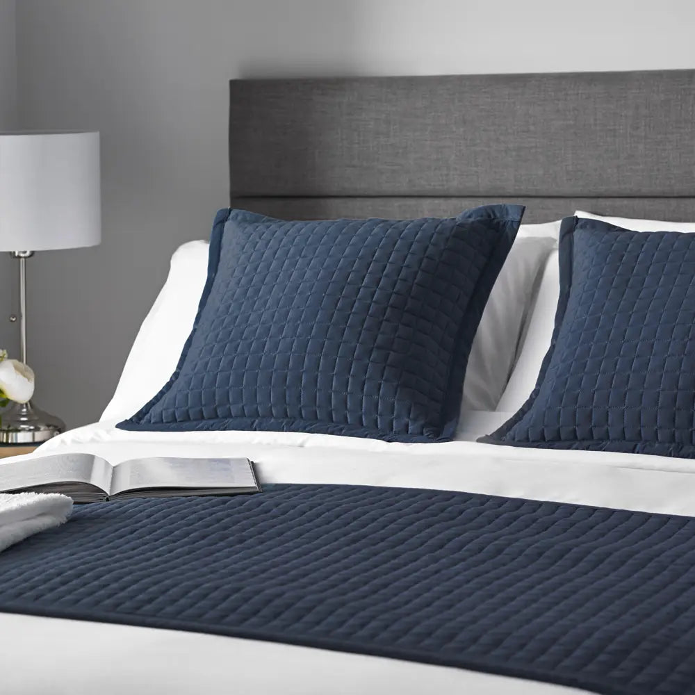 Navy Crompton quilted runner