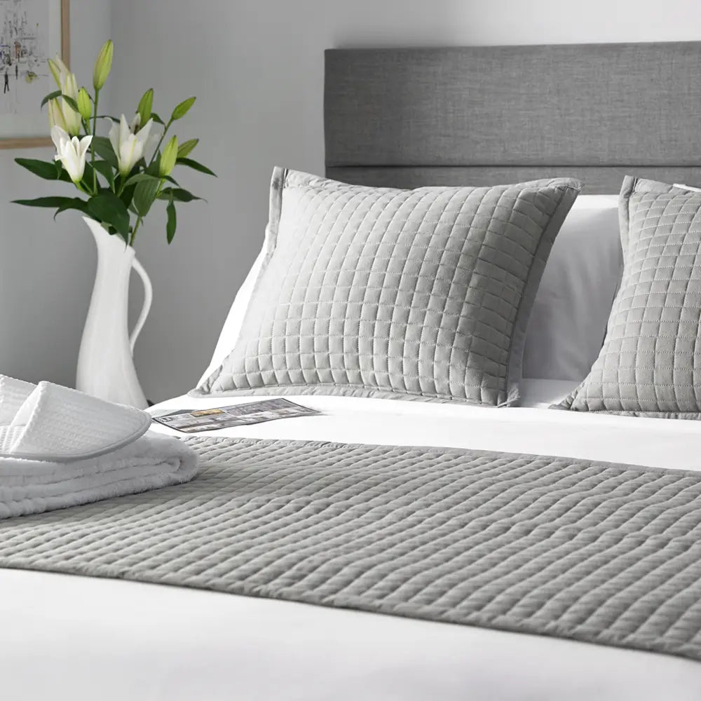 Grey Crompton quilted runner