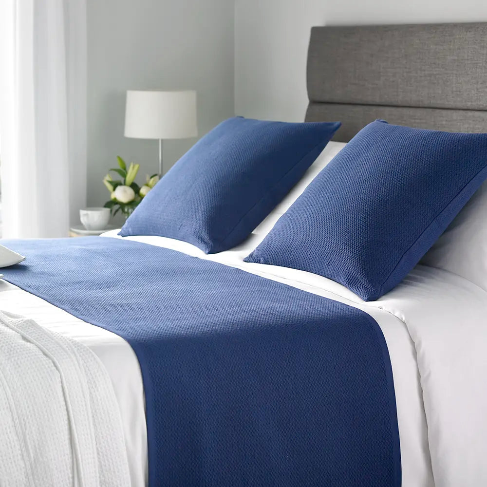 Ashley Bed Runner Blue in lifestyle setting