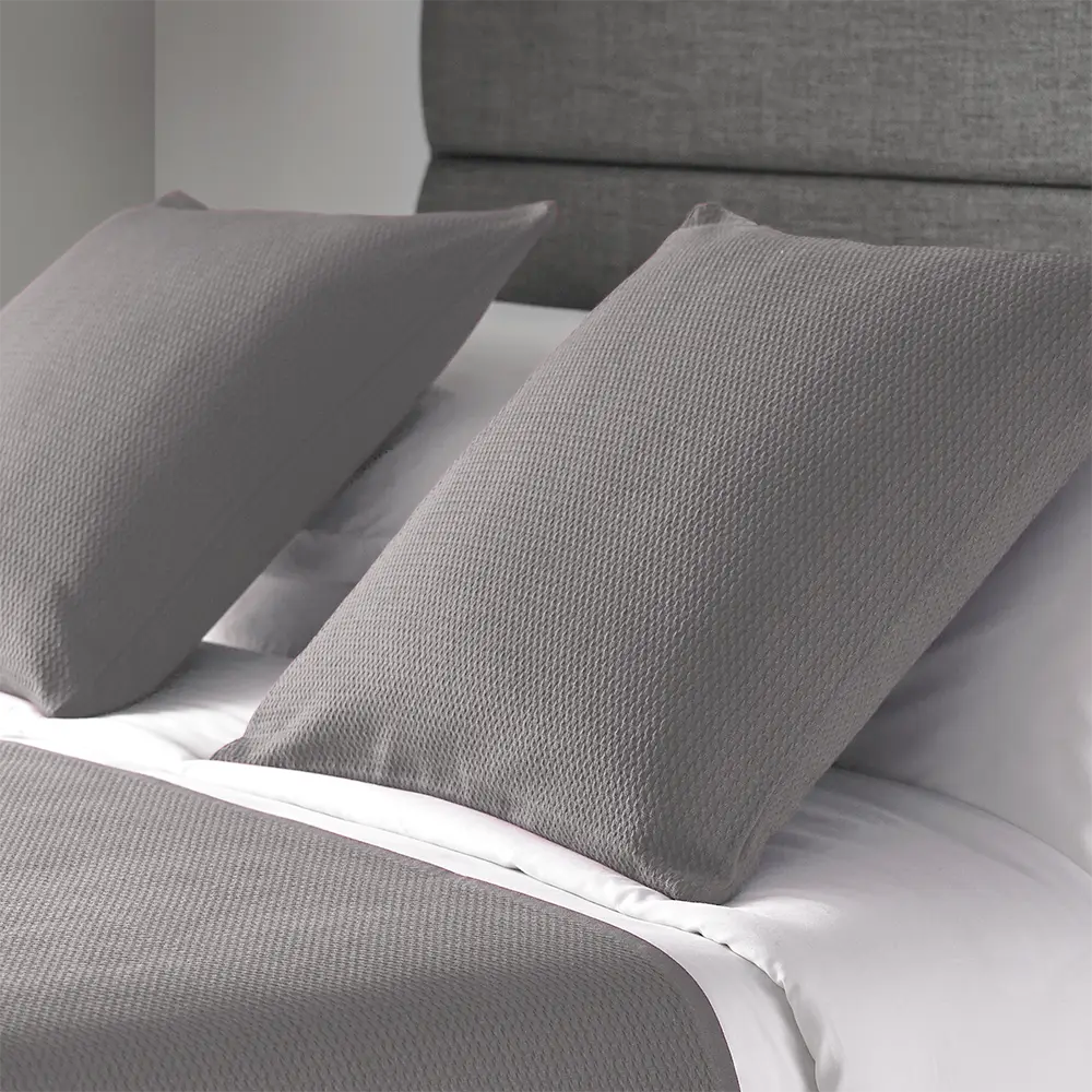 Grey Ashley Cushion - waffle style knit and fine rib detail