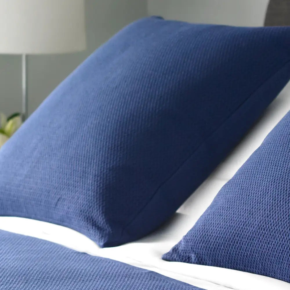 Navy Ashley Cushion - waffle style knit and fine rib detail
