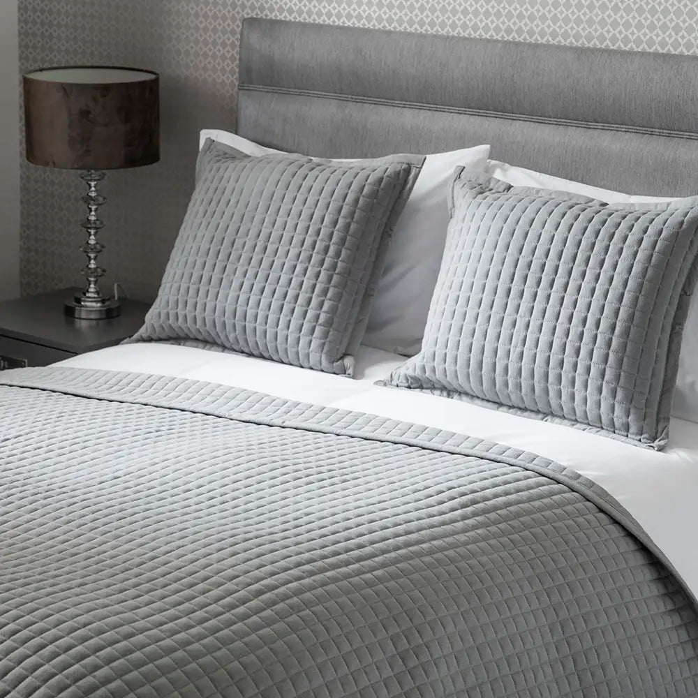 Grey Crompton Bedspread runner in lifestyle setting