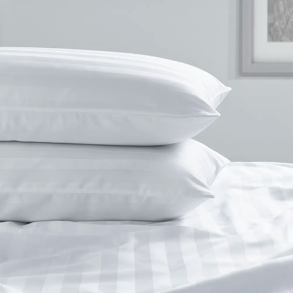 Easycare Satin Stripe Housewife Pillowcase - Pair