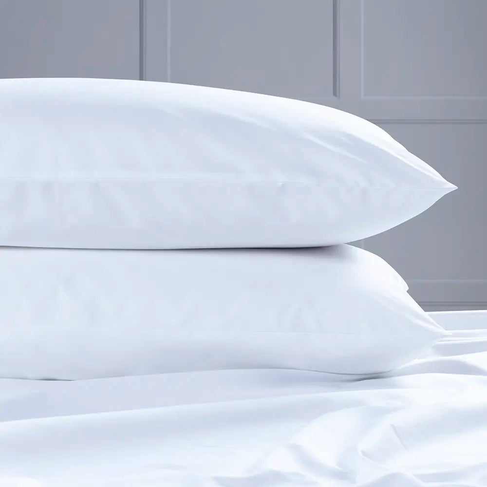 Classic Cotton Percale 200 Thread Count Oxford Pillowcase - Pair in lifestyle setting