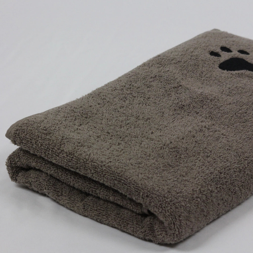 Close up of folded dog towel