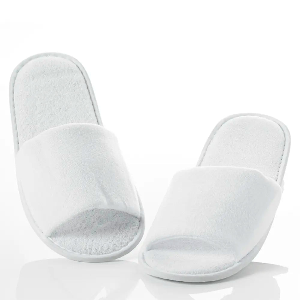 Classic Terry Slippers with Open Toe