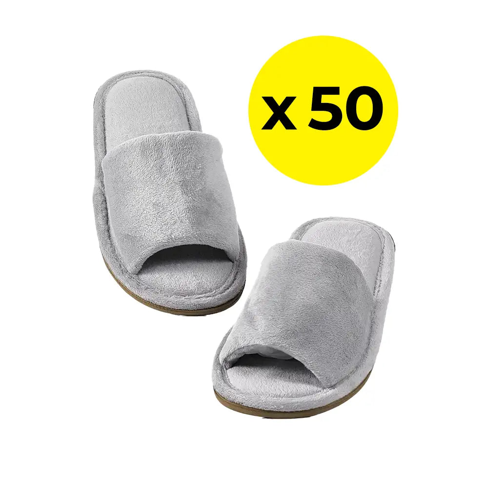 Washable_Open_toe_grey_slippers pack of 50