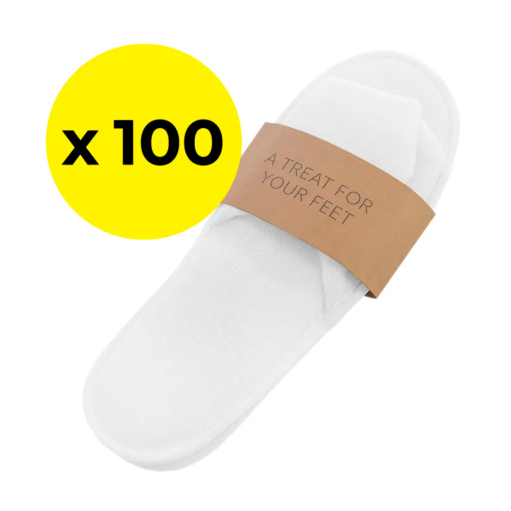 Classic Terry Polyester Slippers - Pack of 100 Pairs