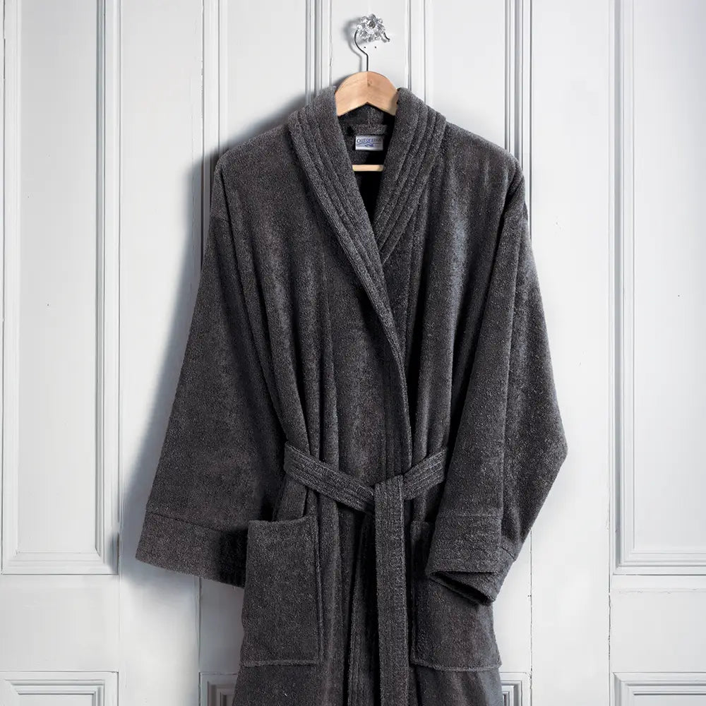 Anthracite Turkish cotton-towelling bathrobes