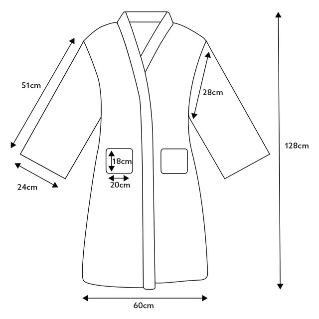 Easycare Terry Bathrobe dimentions guide