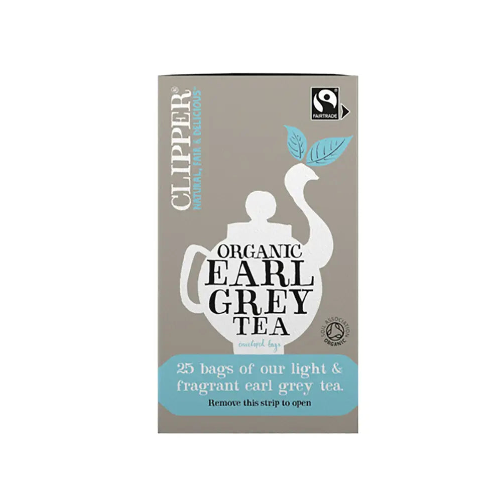 Clipper Fairtrade Organic Earl Grey Tea Bags - Tag & Envelope