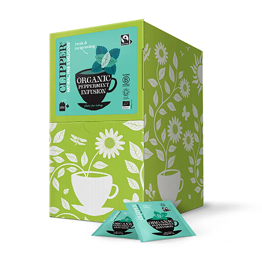 Clipper Fairtrade Organic Peppermint Tea Bags - Tag & Envelope pack of 250
