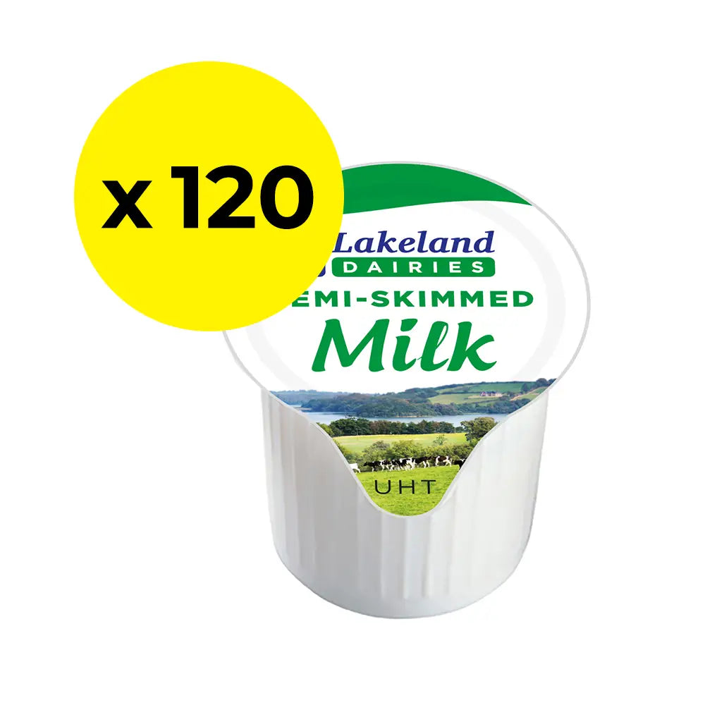 120 Lakeland Dairies Semi Skimmed Milk Mini Pots