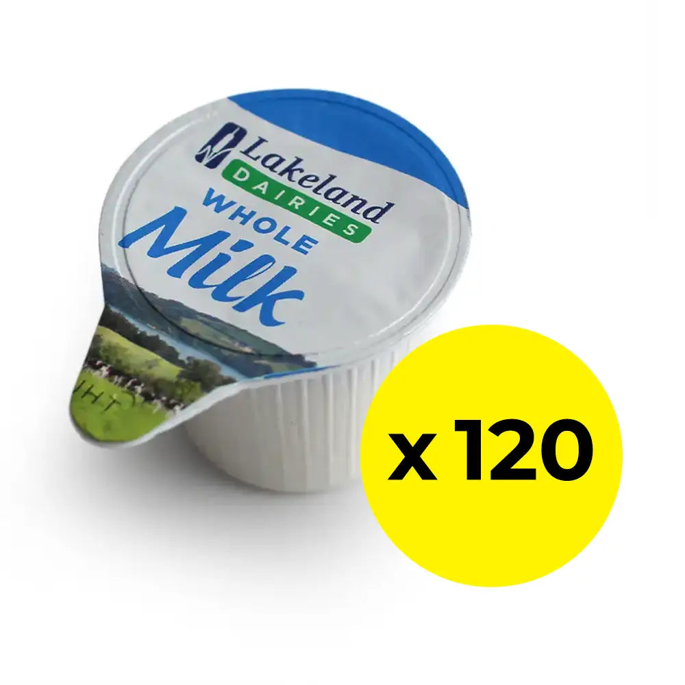 120 mini pots of Lakeland Dairies Whole Milk