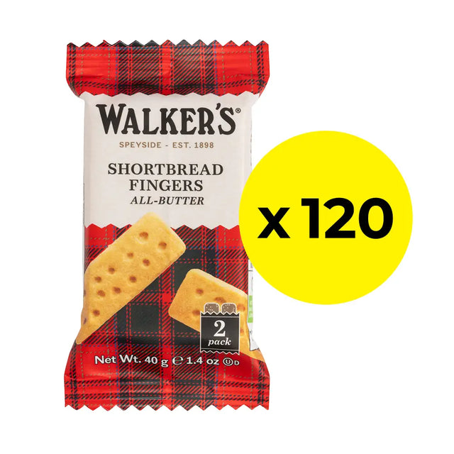 120 Walker's Shortbread Fingers made with an all-butter recipe.