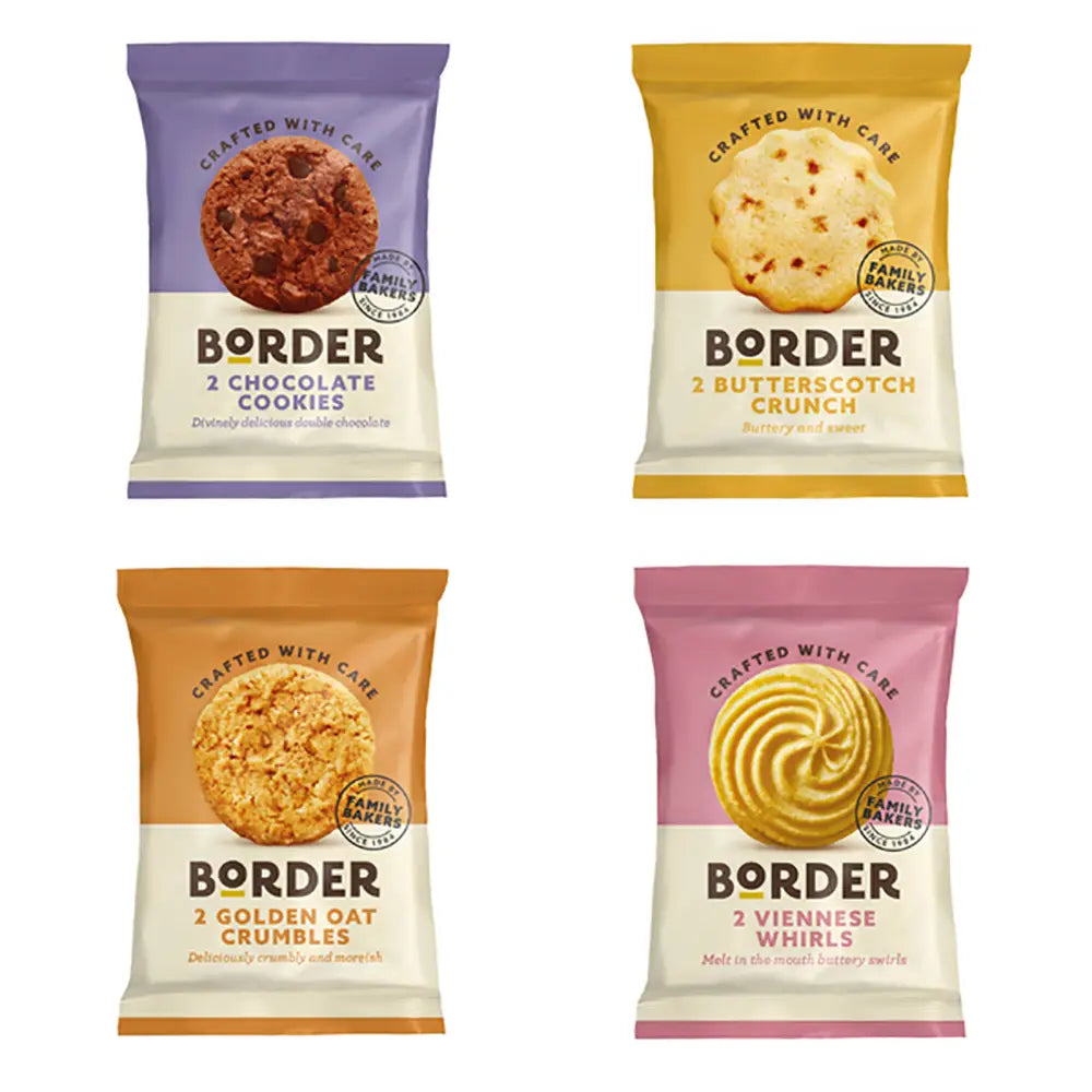 4 different individual biscuit packs