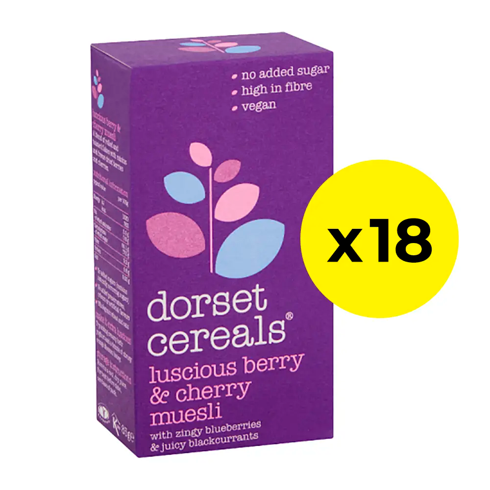 Dorset Cereals Luscious Berry & Cherry Muesli Portion Packs - Pack of 18