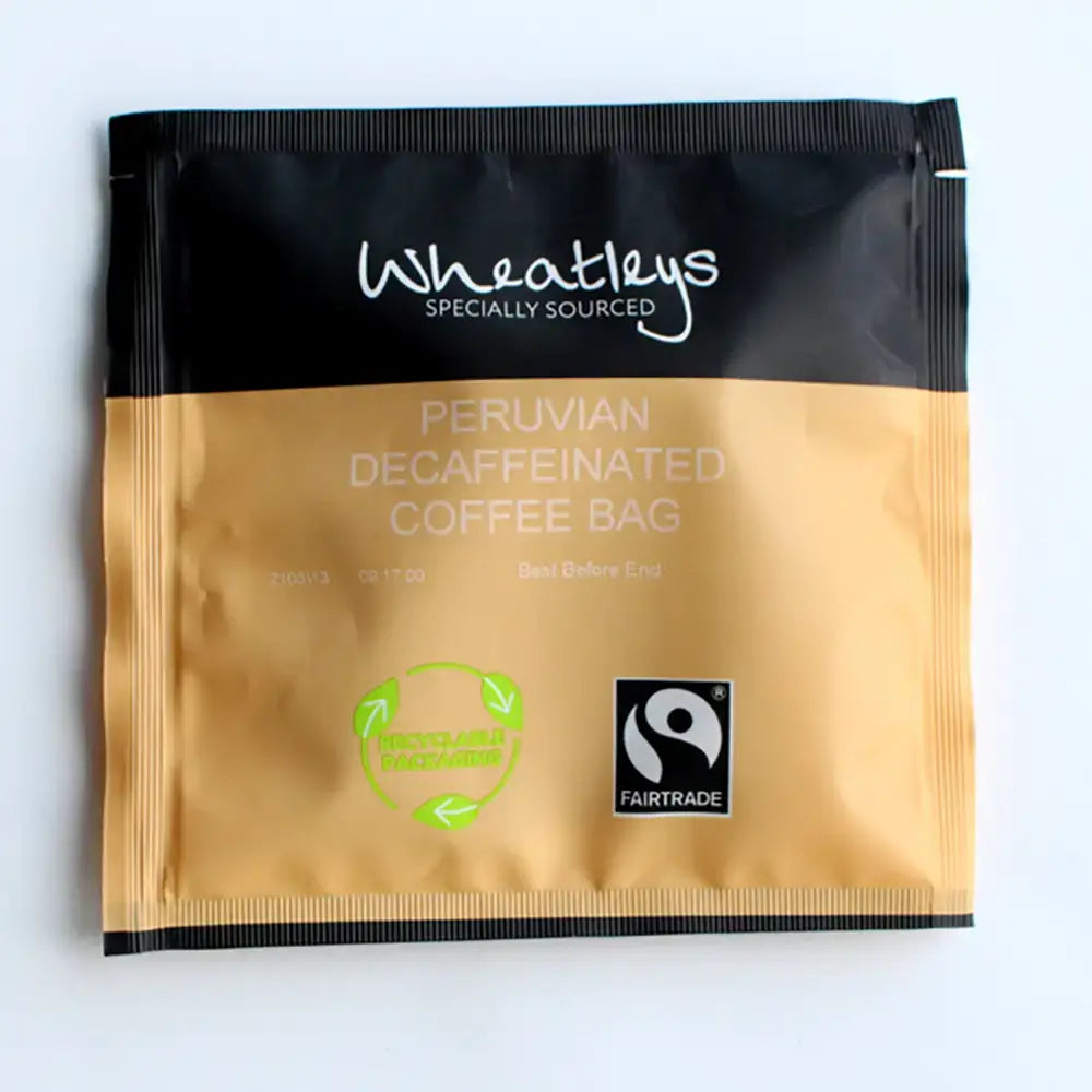 Wheatleys Peruvian Decaffeinated Coffee Bag on a white background