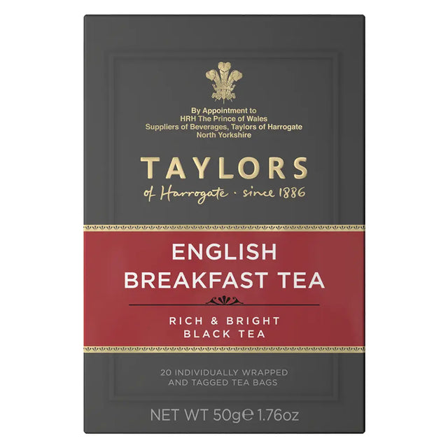 Taylors English Breakfast Tea Bags (Tag & Envelope) - Pack of 20