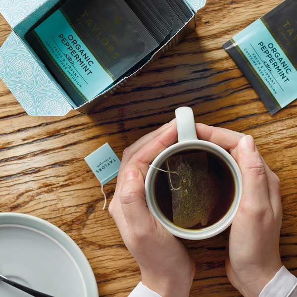 Lifestyle image Taylors Organic Peppermint Tea Bag