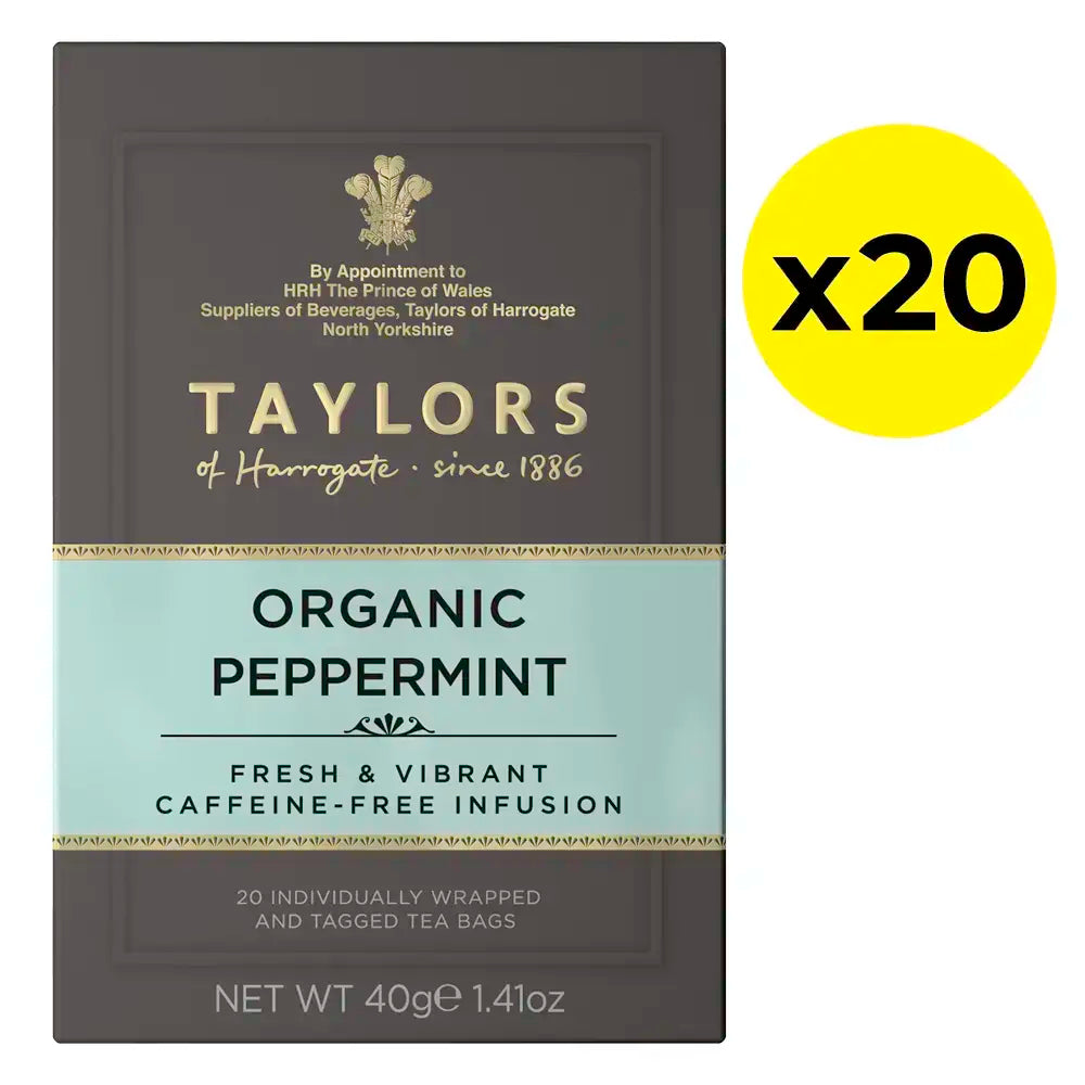Taylors Organic Peppermint Tea Bags (Tag & Envelope) - Pack of 20
