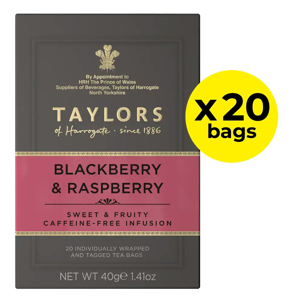 Taylors Blackberry & Raspberry Tea Bags (Tag & Envelope) - Pack of 20
