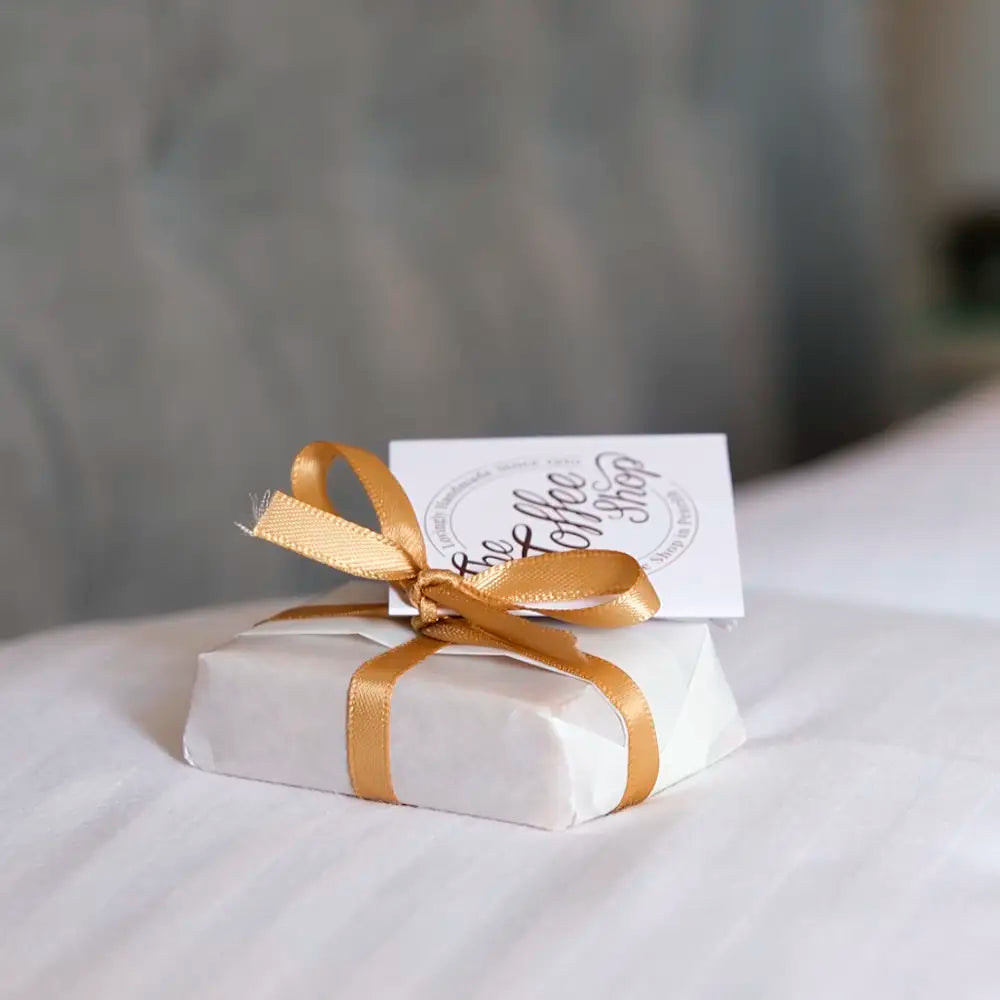 The Toffee Shop Butter Fudge Minis in bedroom lifestyle setting